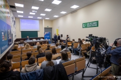 Studenci, doktoranci oraz pracownicy Politechniki Białostockiej podczas spotkania w ramach Tygodnia Otwartości w Nauce – fot. Dariusz Piekut / PB