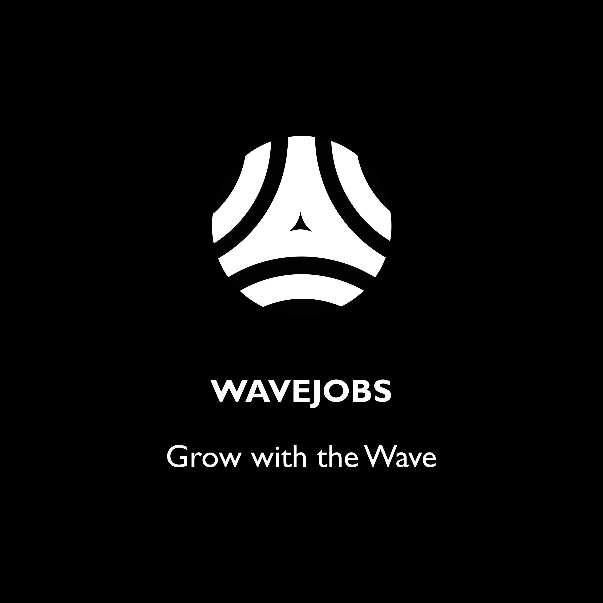 Czarne tło z białymi napisami: WAVEJOBS
