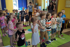 Children sing a song about two tigers while dancing, photo: E. Śleszyńska