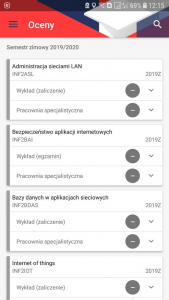 okno oceny aplikacji Mobilny USOS PB