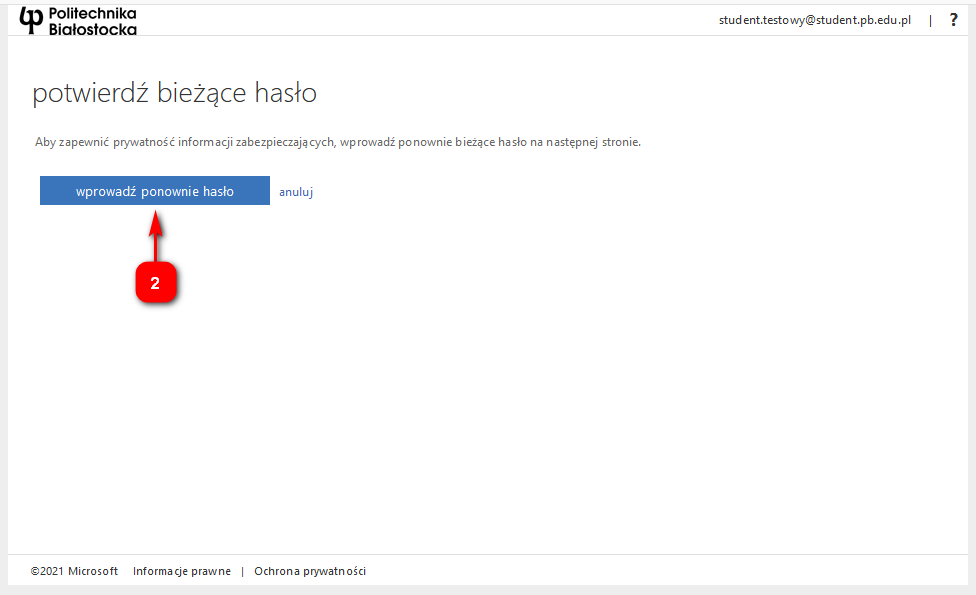 Strona logowania portalu Office365