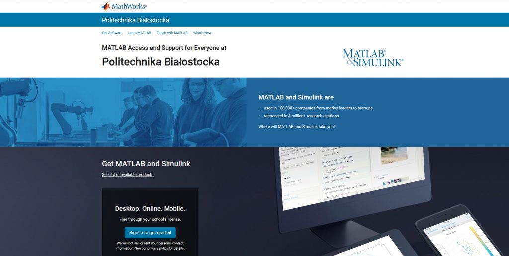 Strona Matlab