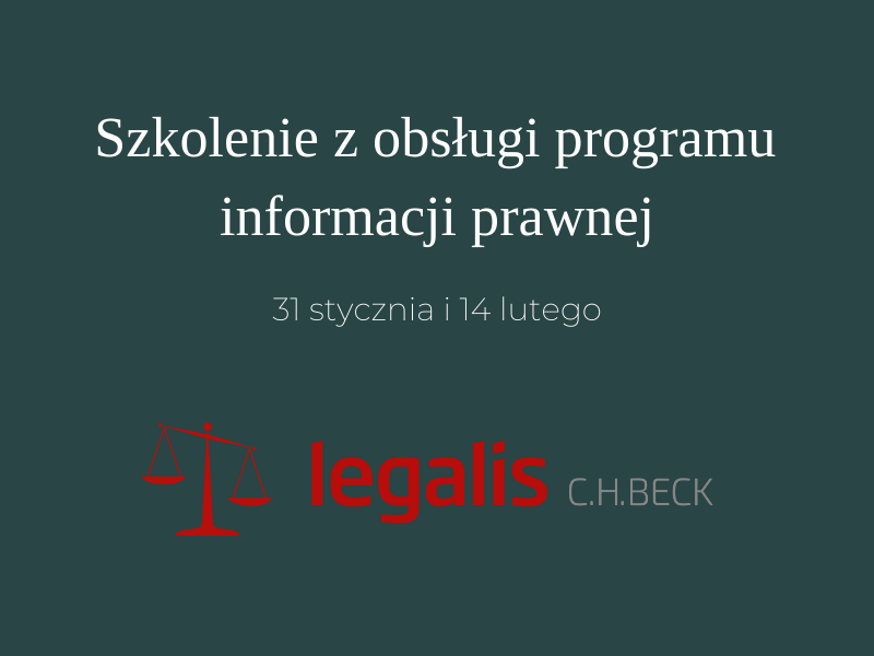 Legalis – szkolenie z obsługi programu informacji prawnej