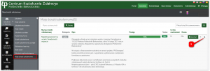 Widok wydruku certyfikatu, ikonka drukarki