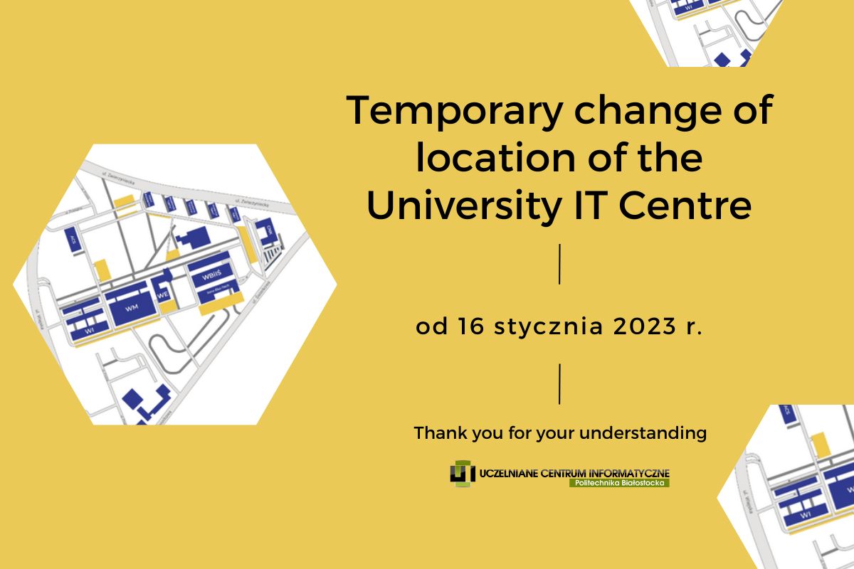 Information on the temporary change of location of the University IT Centre