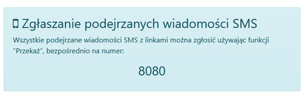 Grafika informacyjna na temat zgłaszania podejrzanych wiadomości SMS