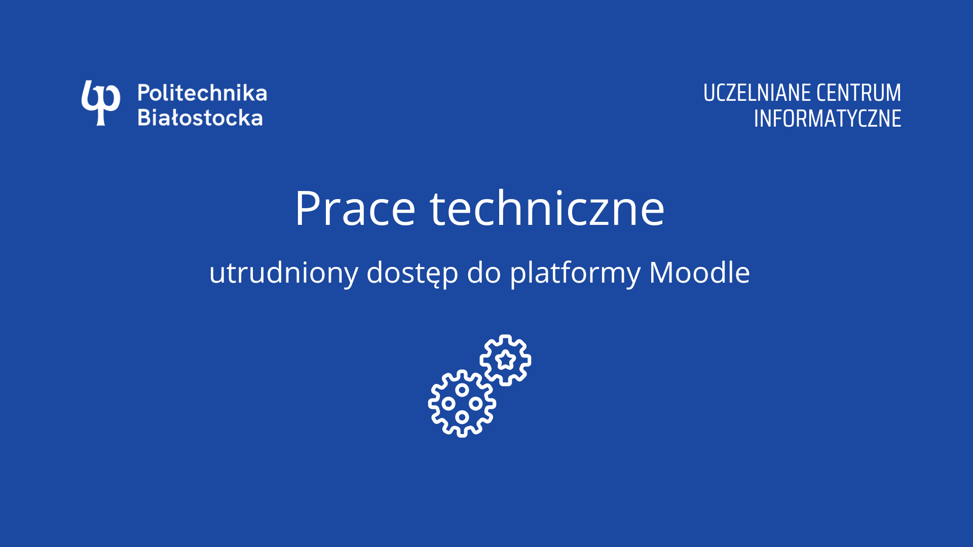 Prace techniczne na platformie Moodle PB