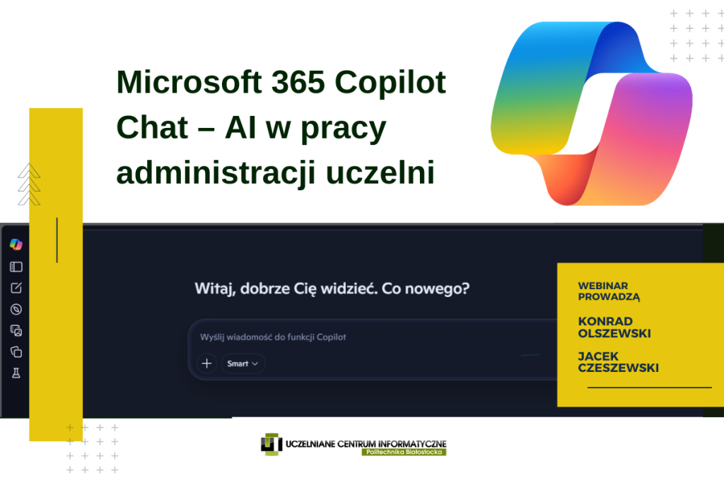 slajd informujący o webinarze a na nim logo Copilota