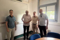 Spotkanie z pracownikami laboratorium LAMPS, od lewej prof. Serge Dumont (Dyrektor), prof. Mircea Sofonea, prof. Paul Blaise, prof. Arkadiusz Mystkowski; Archiwum prywatne