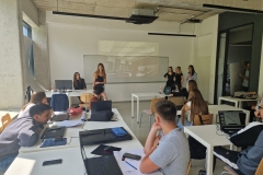 W trakcie prezentacji przygotowanej przez studentki WA PB w University of Banja Luka, fot. arch. prywatne A. Dudziński