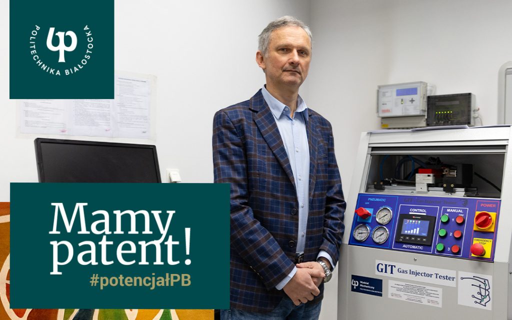 Dr hab. inż. Dariusz Szpica z Politechniki Białostockiej prezentuje stanowisko probiercze do testowania wtryskiwaczy paliw LPG, CNG i wodorowych, objęte nowym patentem.
