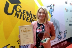 Katarzyna Myśliwiec podczas wręczenia nagród w konkursie Genius Universitatis 2019