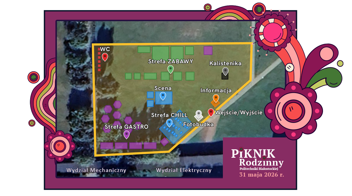 mapa z oznaczeniem stref wydarzenia