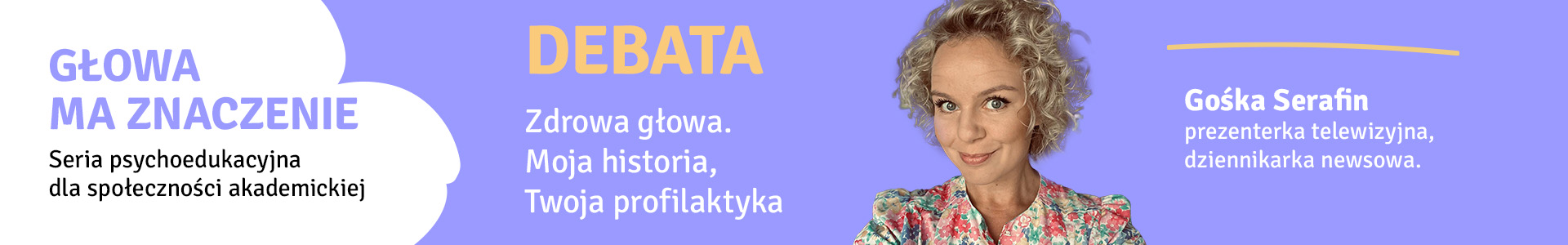 banerki graficzne z prelegentami biorącymi udział w debacie dot. profilaktyki zdrowia psychicznego