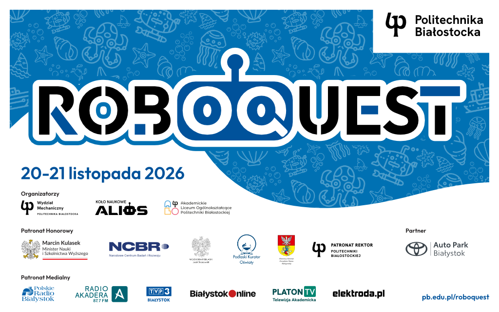 Grafika z napisem ROBOQUEST 20-21 listopada 2026