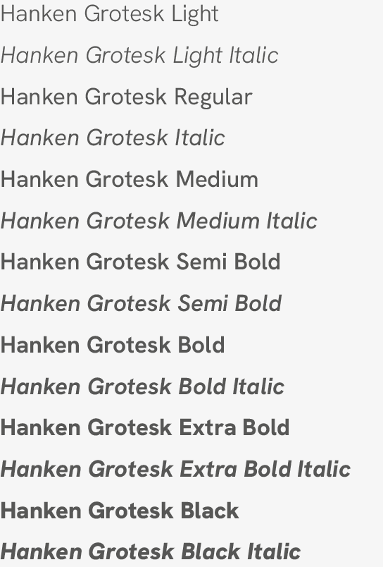 Hanken Grotesk - font dodatkowy PB