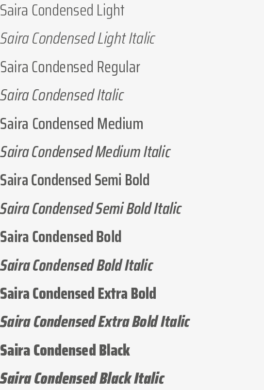 Saira Condensed - font podstawowy PB