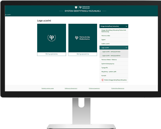 strona z logo PB na monitorze