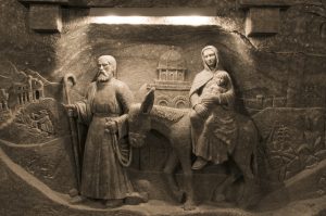 płaskorzeżva przedstawiająca Ostatnią Wieczerzę w kopalni soli w Wieliczce