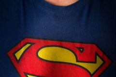 A-man-wearing-a-superman-t-shirt