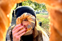 A-woman-is-eating-a-dough-dough