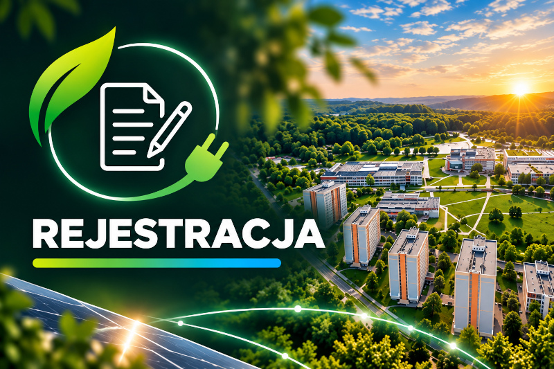 grafika z ikoną kartki z ołówkiem, w tle miasteczko akademickie Politechniki Białostockiej