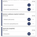 okno oceny aplikacji Mobilny USOS PB