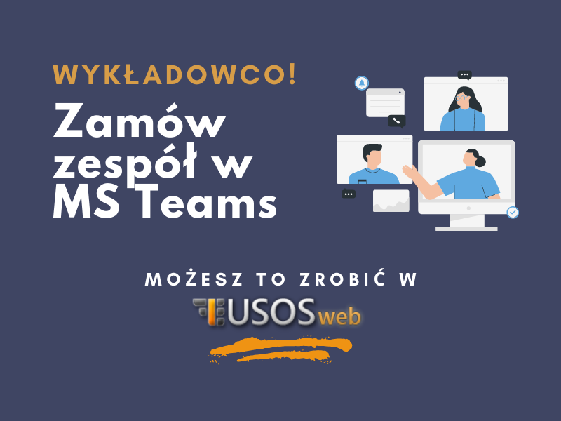 Zamawianie zespołu MS Teams w USOSweb