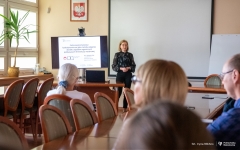 Wykład dr inż. Aleksandry Szaja w Politechnice Białostockiej. 19 września 2023 r. fot. Iryna Mikhno/ PB