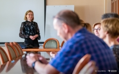 Wykład dr inż. Aleksandry Szaja w Politechnice Białostockiej. 19 września 2023 r. fot. Iryna Mikhno/ PB
