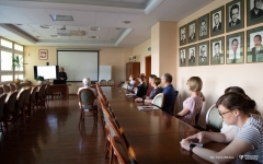 Wykład dr inż. Aleksandry Szaja w Politechnice Białostockiej. 19 września 2023 r. fot. Iryna Mikhno/ PB