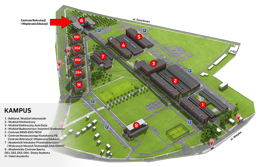 Mapa kampusu PB