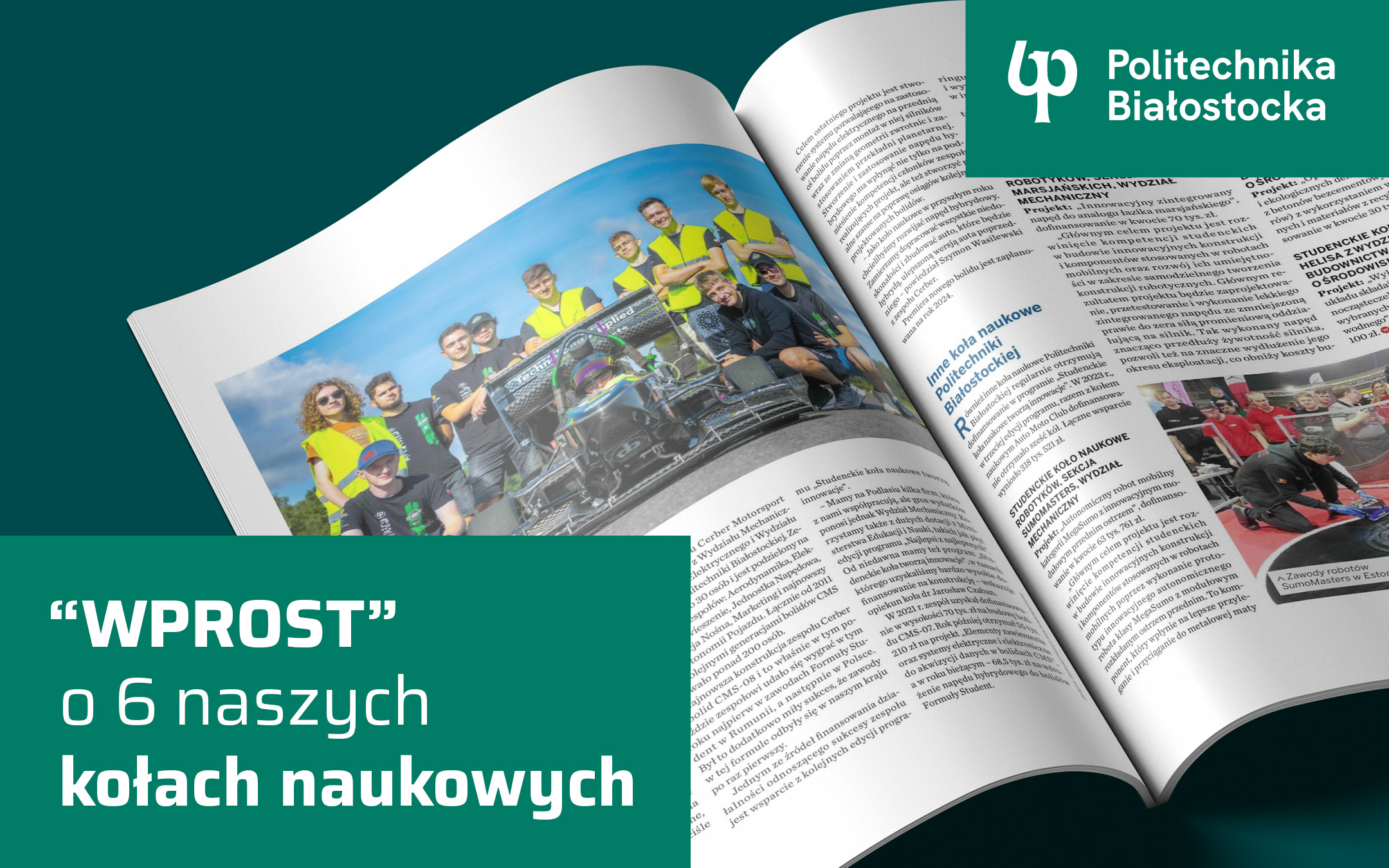 tygodnik wprost i koła naukowe PB - grafika
