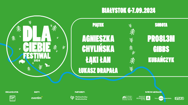 Grafika z lineupem festiwalu Dla Ciebie