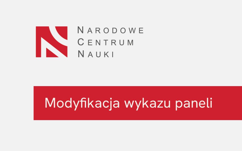 Modyfikacja wykazu paneli NCN