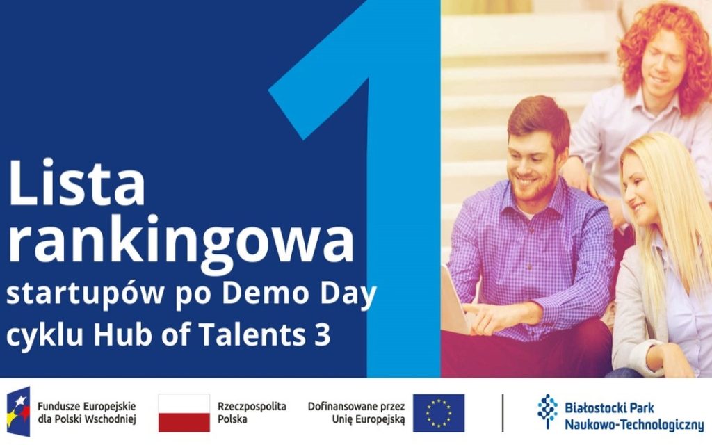 Lista rankingowa startupów po Demo Day w ramach 1. cyklu inkubacji w Hub of Talents 3