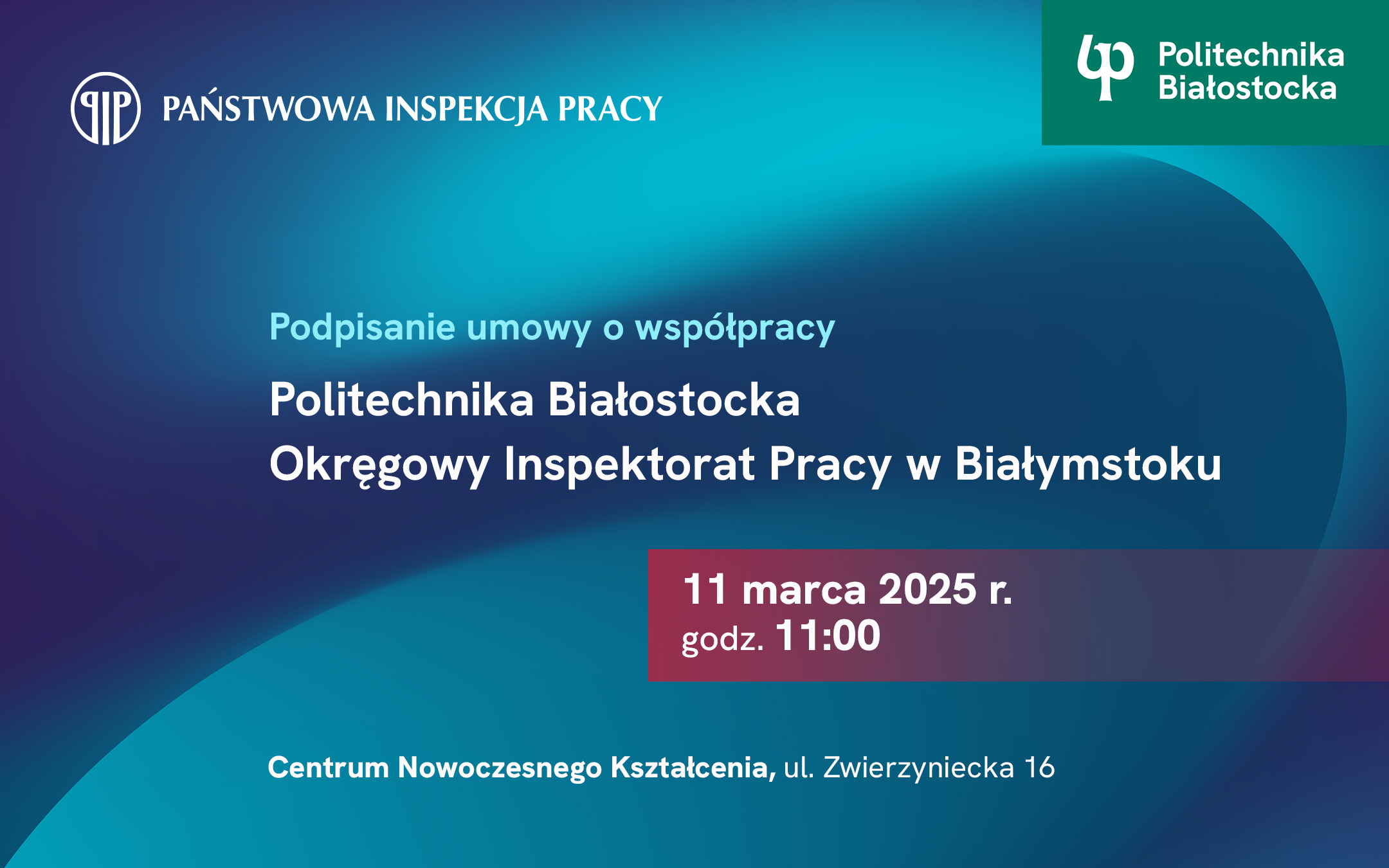 Politechnika Białostocka podpisze umowę o współpracy z Państwową Inspekcją Pracy Okręgowym Inspektoratem Pracy w Białymstoku