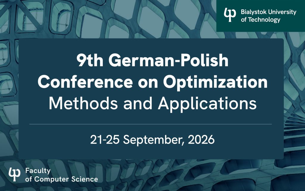 9th German-Polish Conference on Optimization – Methods and Applications, 21–25 September 2026