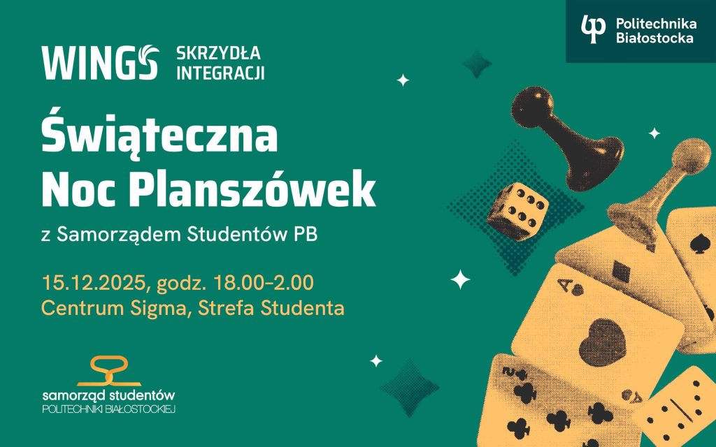Świąteczna Noc Gier dla studentów Politechniki Białostockiej 15 grudnia