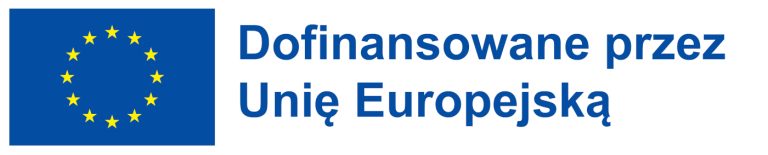 logo UE i napis Dofinansowane przez Unię Europejską