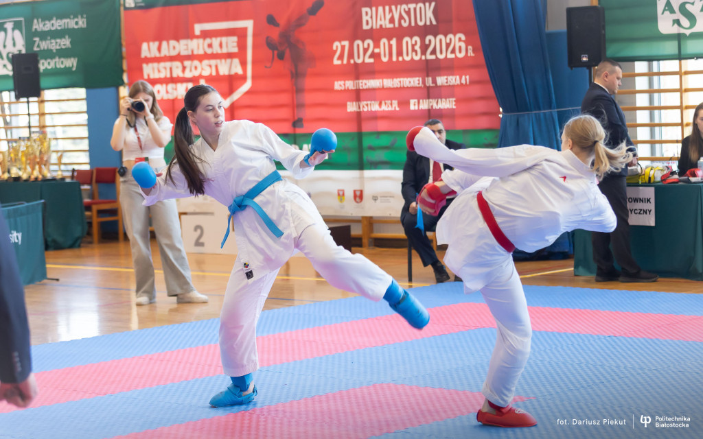 Blisko 130 zawodników na matach Politechniki Białostockiej. Akademickie Mistrzostwa Polski w Karate WKF 2026