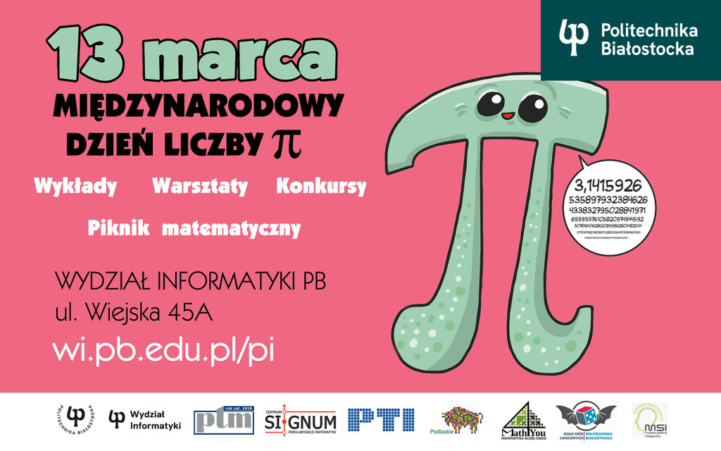 Wydział Informatyki zaprasza na Dzień Liczby Pi. 13.04.2026