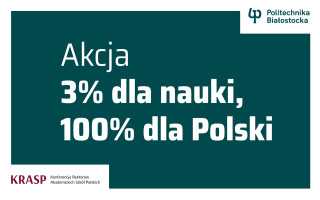 grafika z napisem: akcja 3% dla nauki, 100% dla Polski