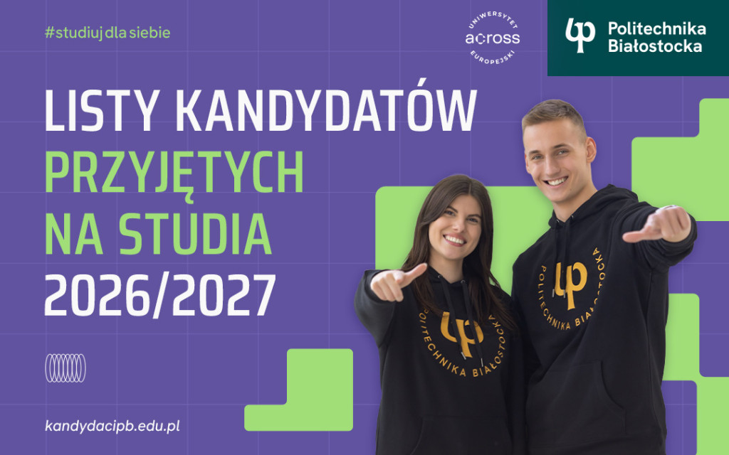dziewczyna i chłopak oraz napis listy kandydatów przyjętych