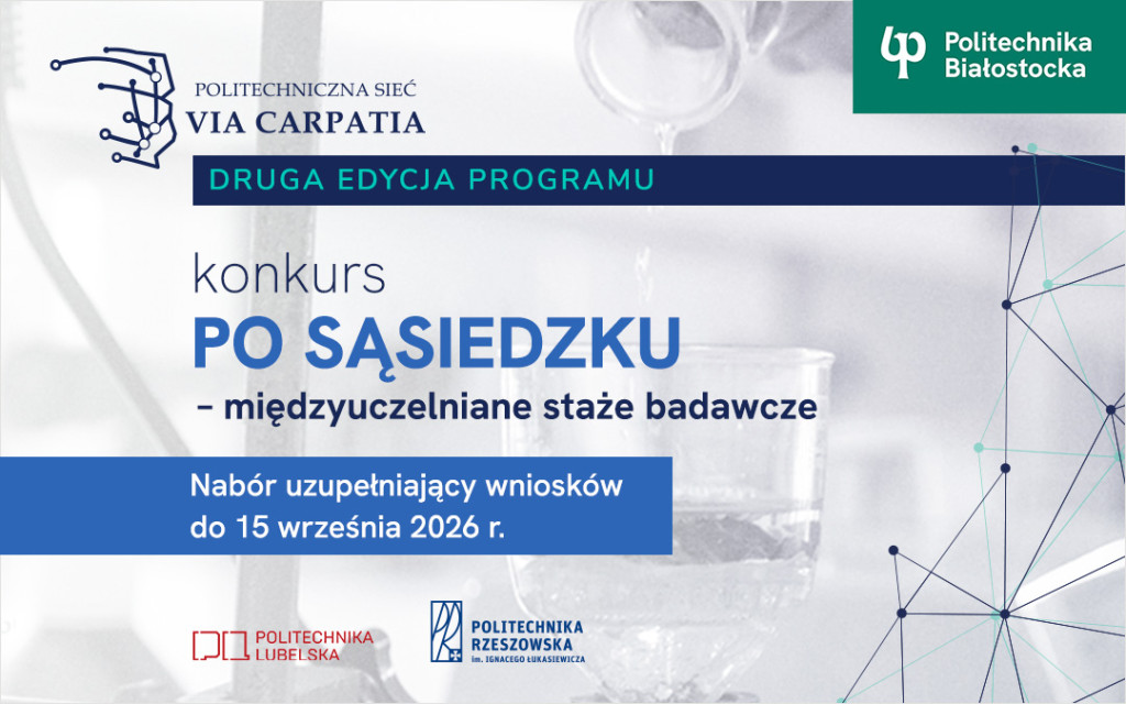 Grafika - Konkurs PO SĄSIEDZKU – międzyuczelniane staże badawcze – trwa nabór uzupełniający do 15 września 2026 r.