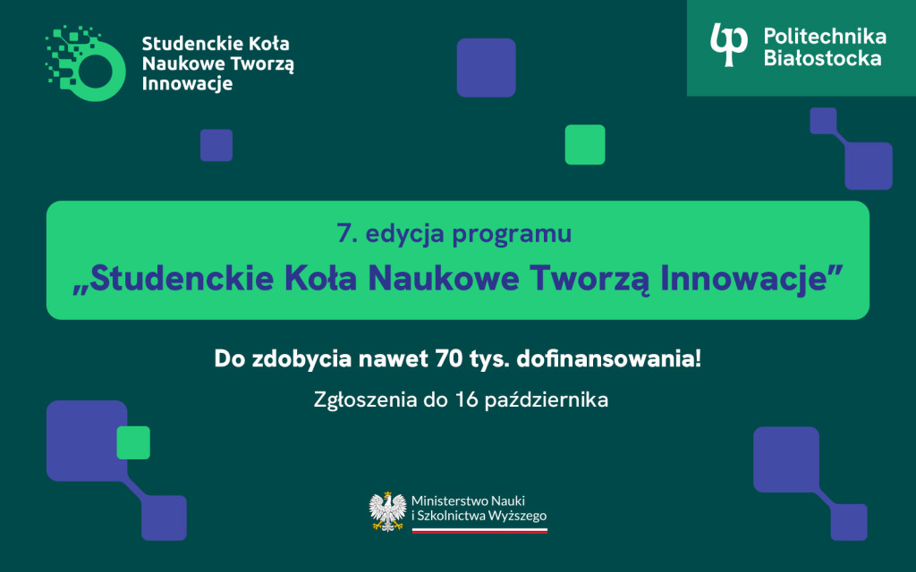 grafika konkursu Studenckie Koła Tworzą Innowacje