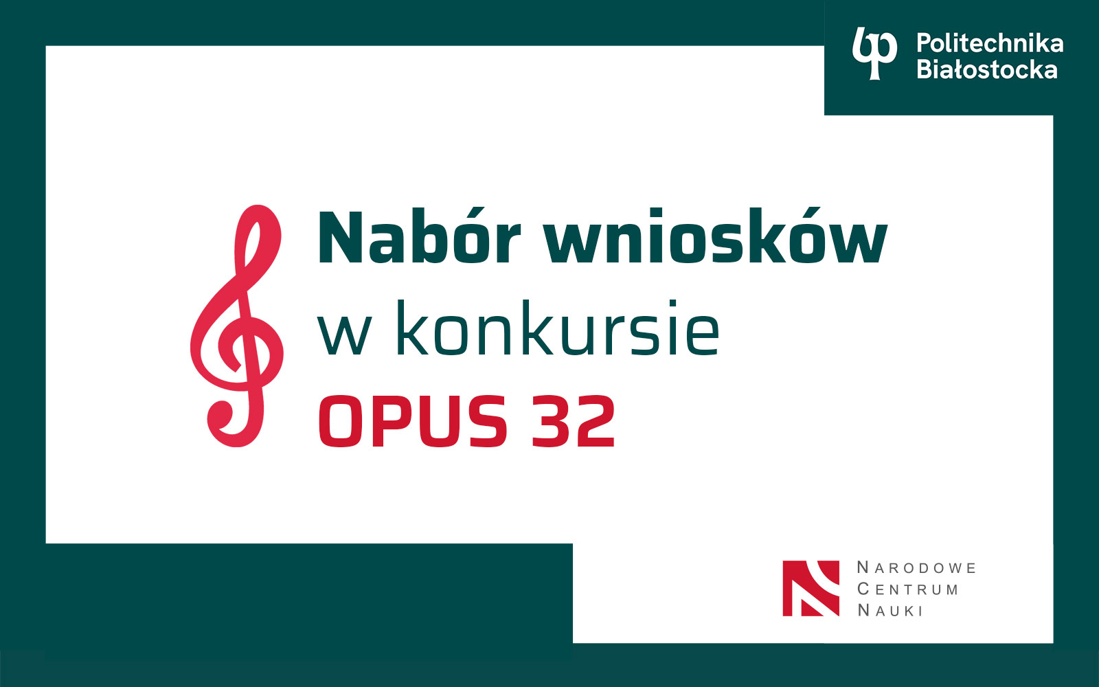 Grafika z napisem: Nabór wniosków w konkursie OPUS 32