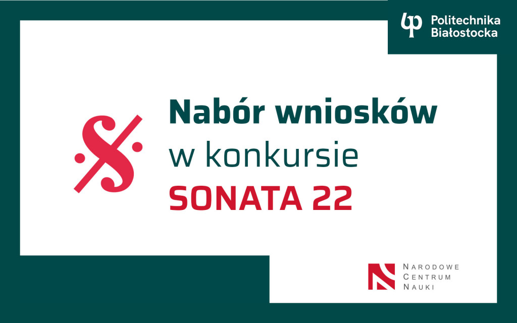 Grafika z napisem: Nabór wniosków w konkursie SONATA 22