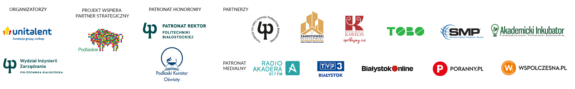 loga partnerów konkursu Biznes za milion