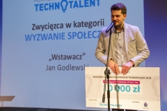 Gala Konkursu Technotalent 2018 - Wyzwanie społeczne - Jan Godlewski, "Wstawacz"